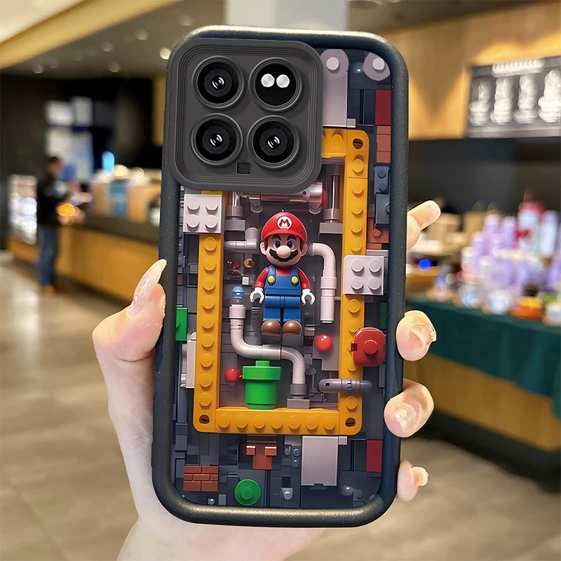 Super M-Mario Bros Cartoon Phone Case for XiaoMi 14 13 12 11T Pro 13 12 11 Lite Poco F6 F5 X5 X3 Pro FE Silicone Dustproof Cover