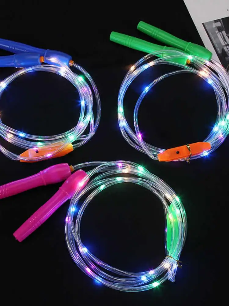LED Illuminated Jump Rope for Night Fitness Training Glowing Optical Lamp Skipping Rope Entertainment Fun Toy for Exercise