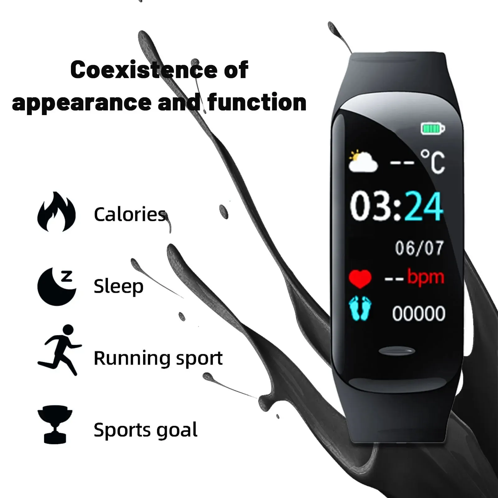 Smart Wristband Motion Pedometer Alarm Clock Color Screen Bluetooth Smart Watch Multi Functional Lovers Men And Women Universal