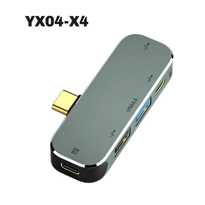 PC 컴퓨터 C타입 익스텐션 허브, USB 확장기 호환, 5 in 1, 3.55mm 잭, PD100W, USB3.0, USB3.1