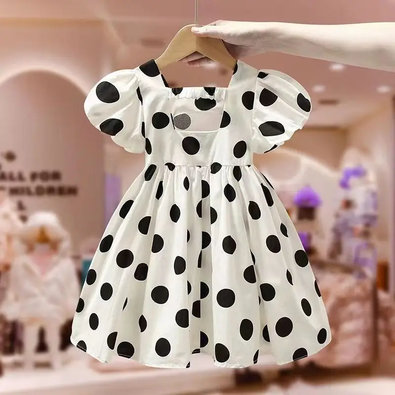 

Girls Dress Summer 2023 New Childrens Clothing Little Girls Korean Edition Summer Princess Dress Fashionable Black Dress