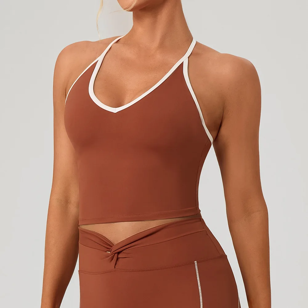 حمالة صدر رياضية نسائية بظهر متسابق مع حزام قابل للتعديل، قميص يوجا مسامي للجري والتمارين الرياضية واللياقة البدنية للسيدات في صالة الألعاب الرياضية #6