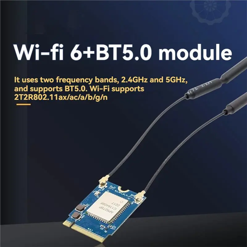 ABCA-For Orange Pi 5 Wifi 6 Module Wi-Fi 6+ BT5.0 2.4Ghz/5Ghz Dual Band Support For BLE Applications