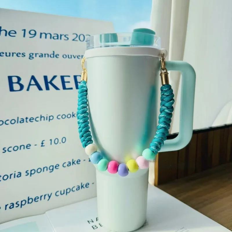 For Stanley Tumbler Strap Holder Dopamine Colored Cream Portable Lanyard Cup Sleeve Suitable 6-10cm Cup Mouth Thermo Accessories