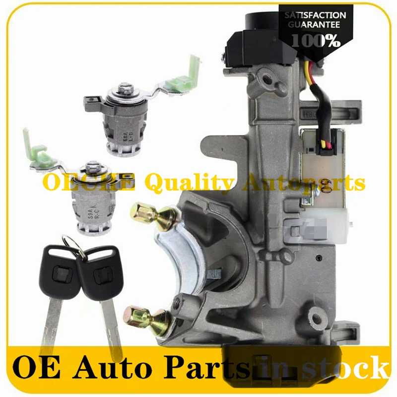 72185S9A013 Car Ignition Switch Cylinder Door Lock with 2 Keys Complete Set for Honda CRV 2002-2006 72185-S9A-013