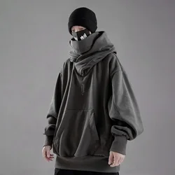 Sudadera con capucha de estilo hip hop para hombre, abrigo de cuello alto de felpa, bordado suelto, estilo callejero, retro, harbour, Otoño e Invierno