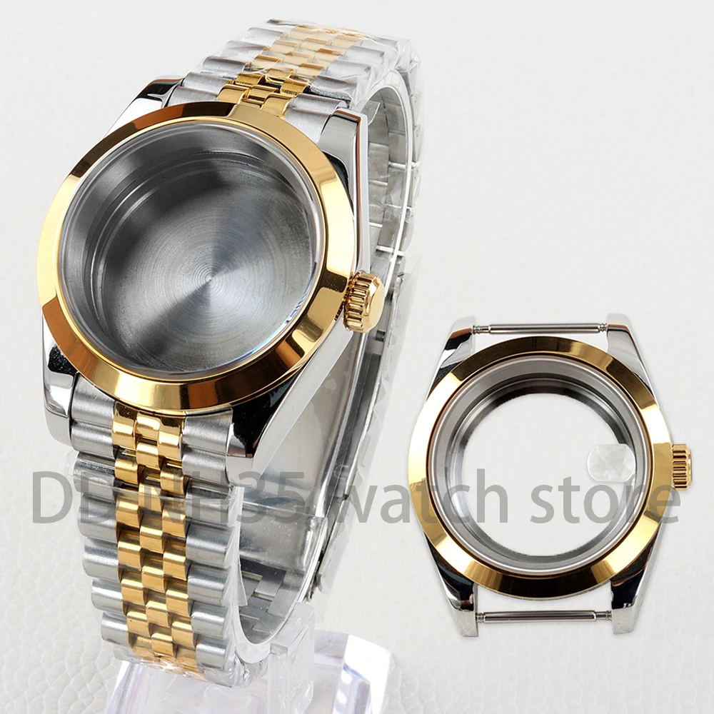 36mm/39mm NH35 Case 20mm Jubilee/Oyster Strap for NH35 NH36 Movement Solid 316L Stainless Steel Watch Case Datejust 28.5mm Dial