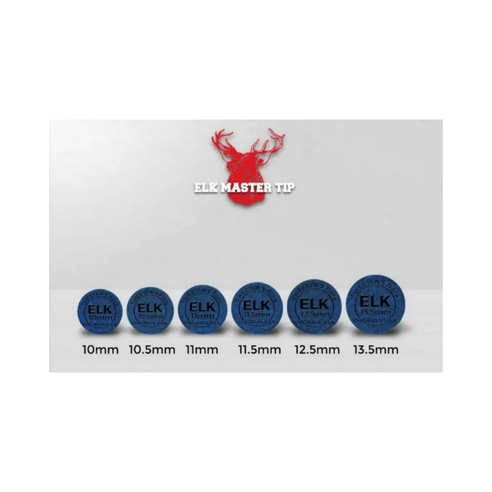 ELK Professional Billiard Snooker Master Cue Tip 10/10.5/11/11.5