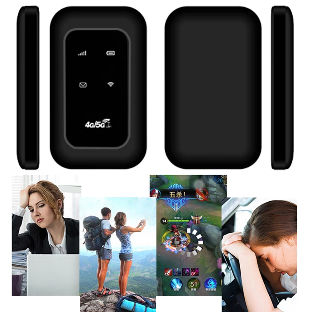 휴대용 4G 라우터 (SIM 카드 슬롯 포함) 고속 4G LTE 모바일 와이파이 핫스팟 RV 여행 휴가 캠핑 원격 지역용 무선