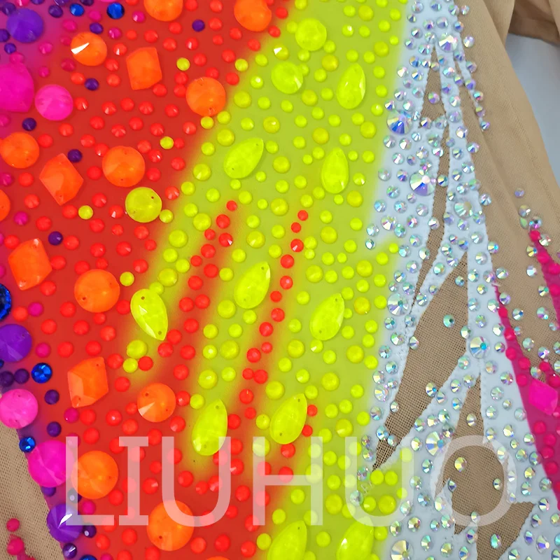 LIUHUO Rhythmic Gymnastics Leotard Competitive  Cheerleading Performance For Children