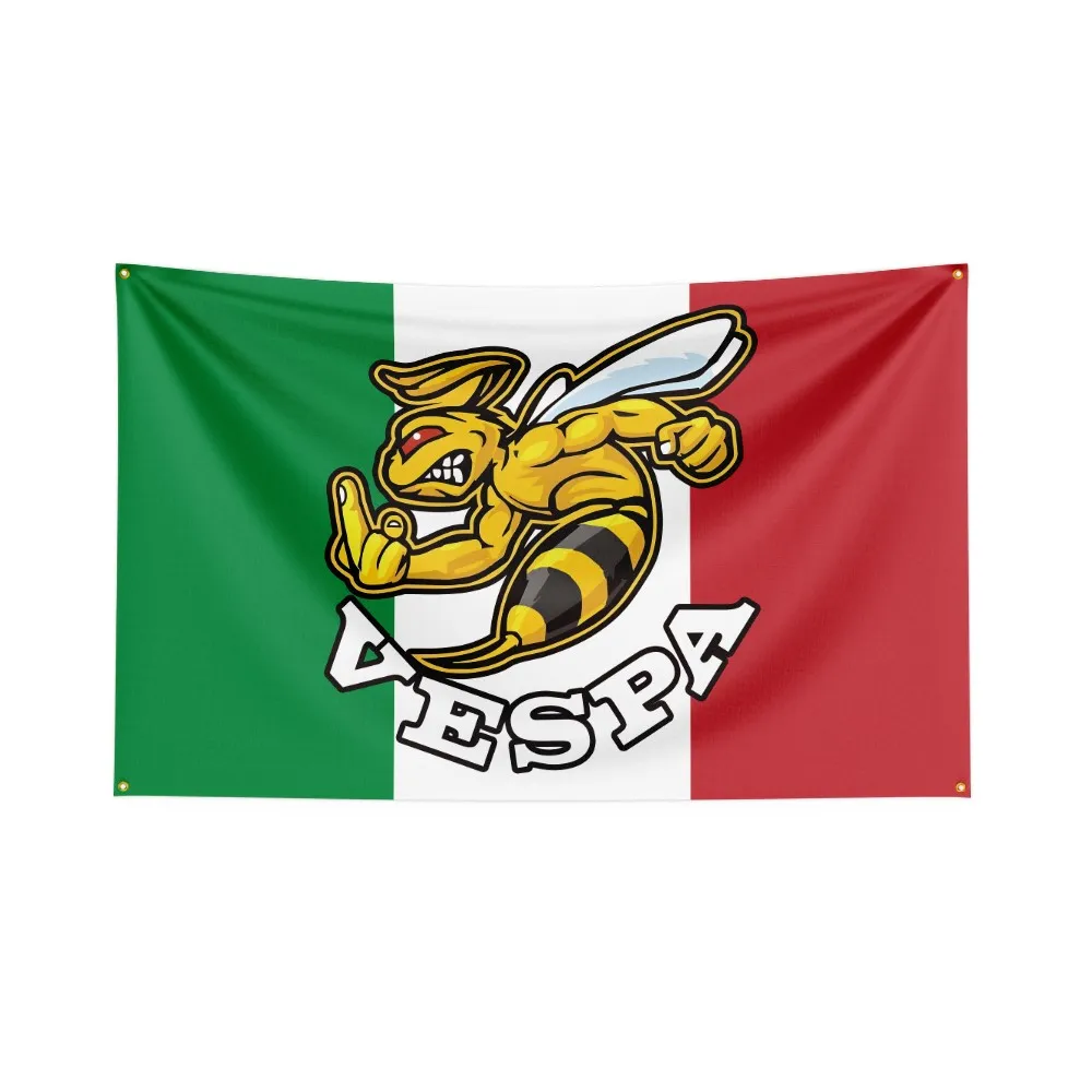 Italy Vespa Scooter Flag Polyester Digital Printing Moto Banner