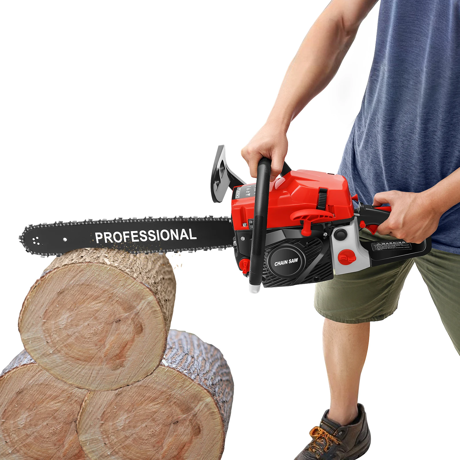 

58cc бензиновая бензопила 20 "стержень 3,6 л.с. 10500 об/мин легкий мотор с электроприводом для резки древесины газовая цепная пила безопасный тормоз сад