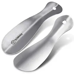 7.5Inch Metal Shoe Horns Stainless Steel Small Shoe Horn Lifter Easy Carry Shoe Accessories Men Women travel shoe spoon