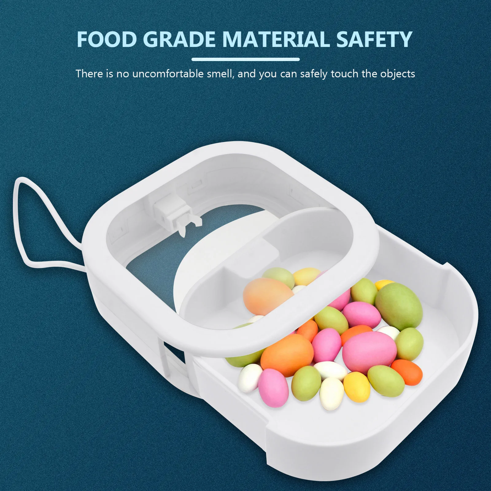 

1pc Storage Box Plastic Desktop Organizer Home Sundries Accessories Candy Earphones Simple Practical Container White