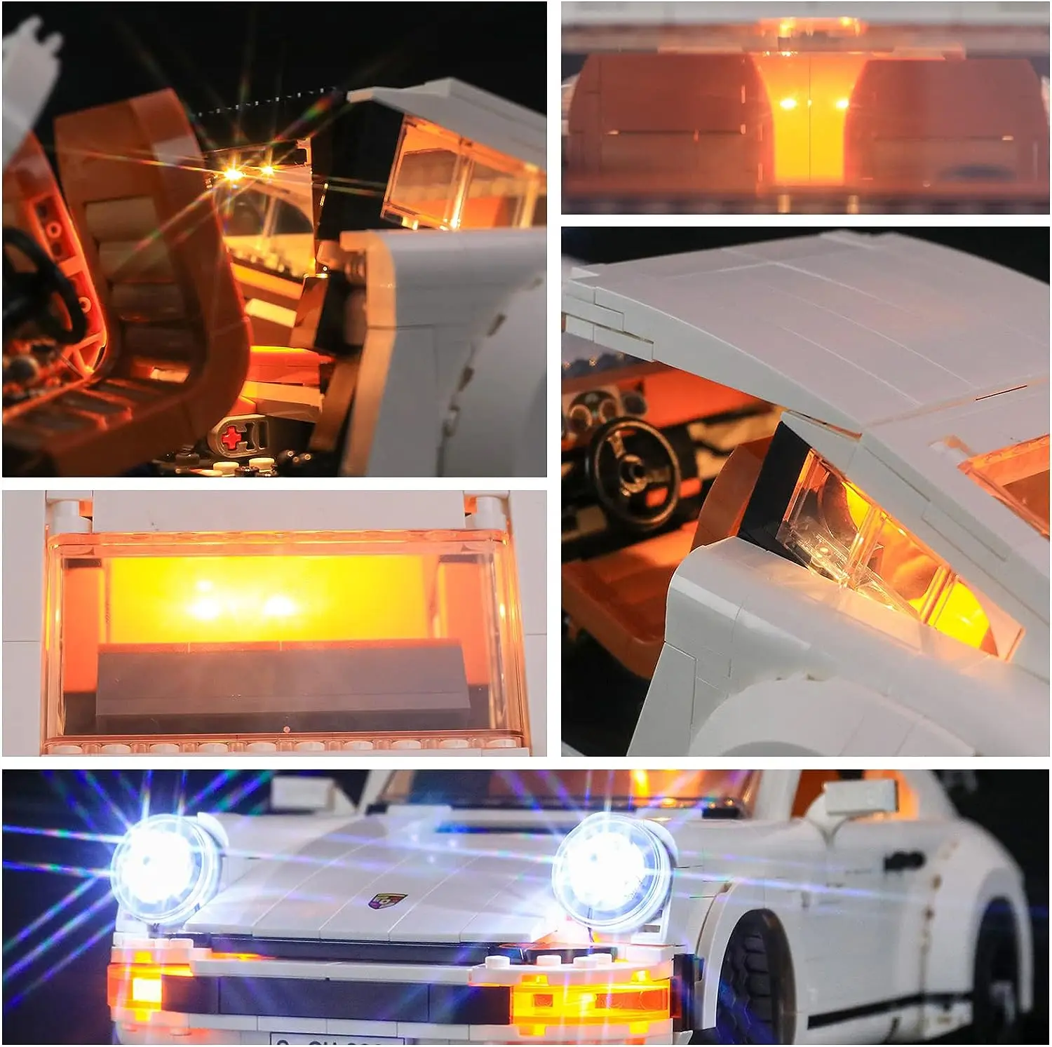 Luz LED Hprosper para lámpara decorativa de coche 10295 Creator Expert Porsche 911 con caja de batería (no incluye bloques de construcción Lego)