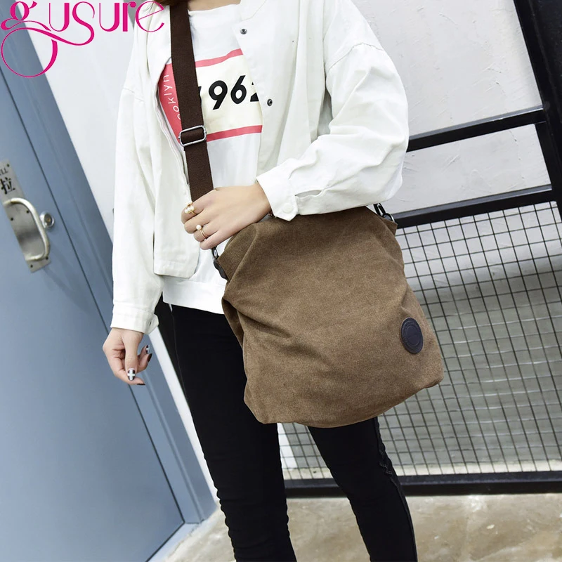 Women Shoulder Bags Canvas Handbags Teenage Girls Tote Messenger Bags Female Beach Large Crossbody Satchel Bag