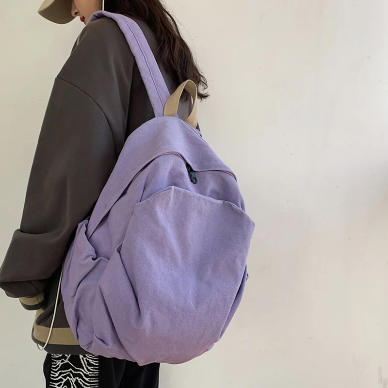

Aesthetic Backpack Purse Vintage Canvas Backpack Korean College 15.6" Laptop Backpack Simple Book Travel Gym Bag Daypack