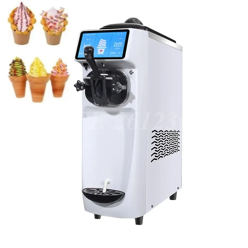 

304 Stainless Steel Single Head Soft Ice Cream Machine Small Desktop Sundae Ice Cream Maker Cone Yogurt Making Machine