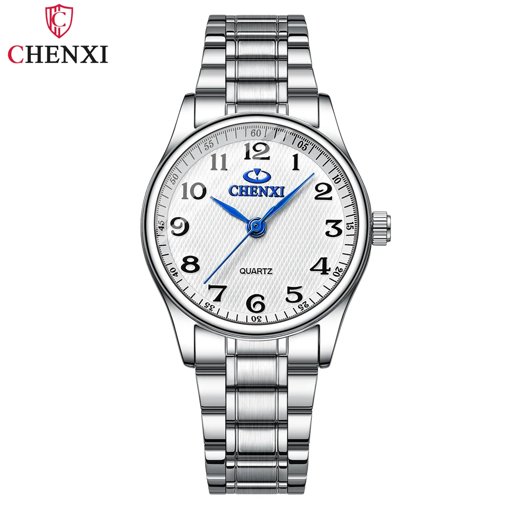 CHENXI Luxury Brand Quartz Watch for Women Black and White Dial Stainless Steel Watches Simple Female Garments Wristwatch Gift