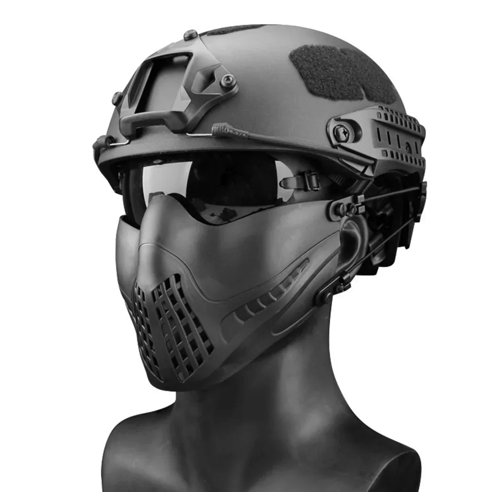 Tactical Pilot Half Face , Outdoor Shooting Hunting Protective , Helmet Dual Mode Airsoft , Wargame Cosplay