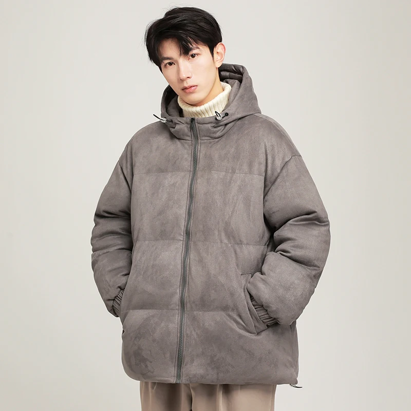 New Men'S Winter Loose Casual Hooded Down Cotton Coat Korean Teenagers' Thick Warm And Fashionable Versatile Bread Cotton Jacket