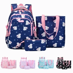 2024 New Cartoon Printing Three Piece School Bag Fashion Academy Style Backpack Single Shoulder Bag Pen Bag Lunch Bag