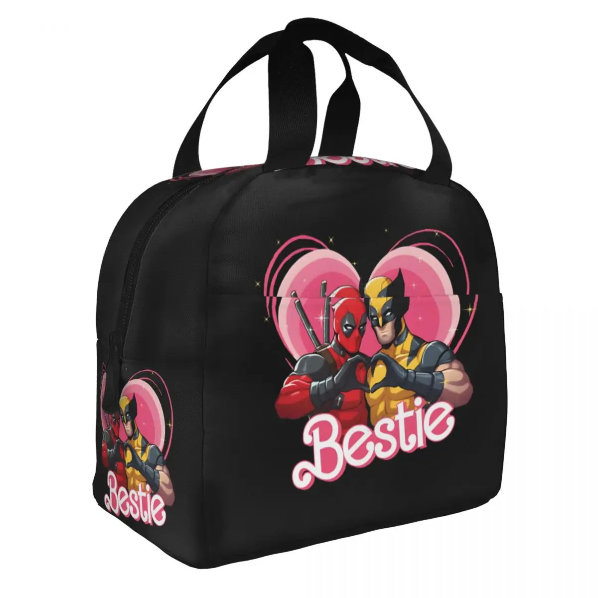 For Boy Girl Lunch Food Box Besties Forever Unique Marvel Deadpool Wolverine Film Zipper ClosureLunch BagFor School