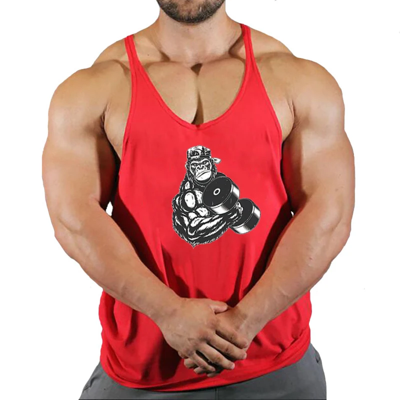 New Arrivals Bodybuilding stringer tank top man Cotton Gym sleeveless shirt men Fitness Vest Singlet sportswear workout tanktop