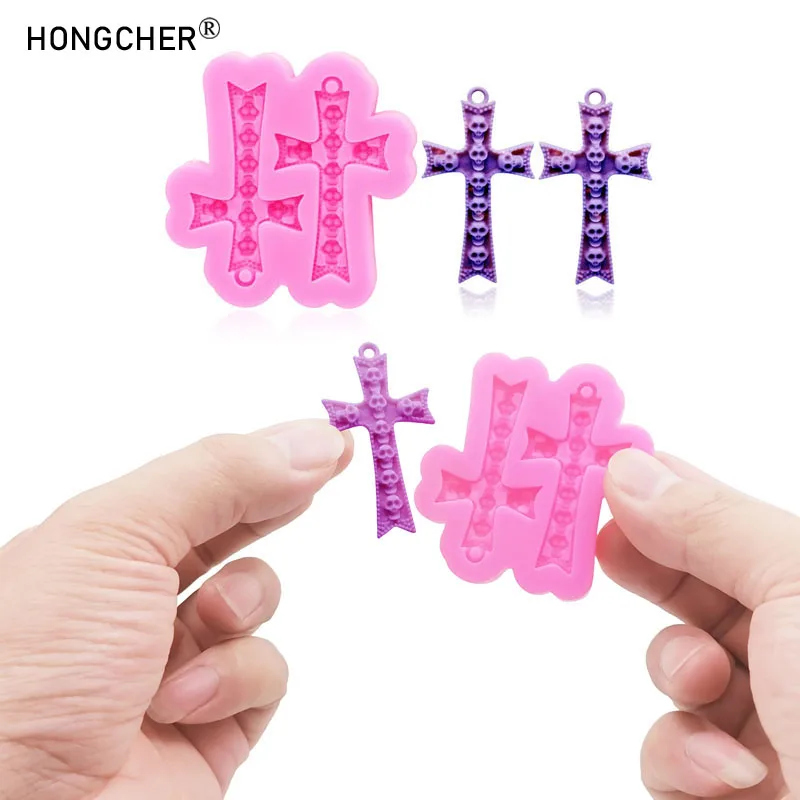 

Vintage Skull Crossbones Jewelry Necklace Pendant Silicone Mould DIY Handmade Art Keychain Bag Decoration Pendant Drip Mould