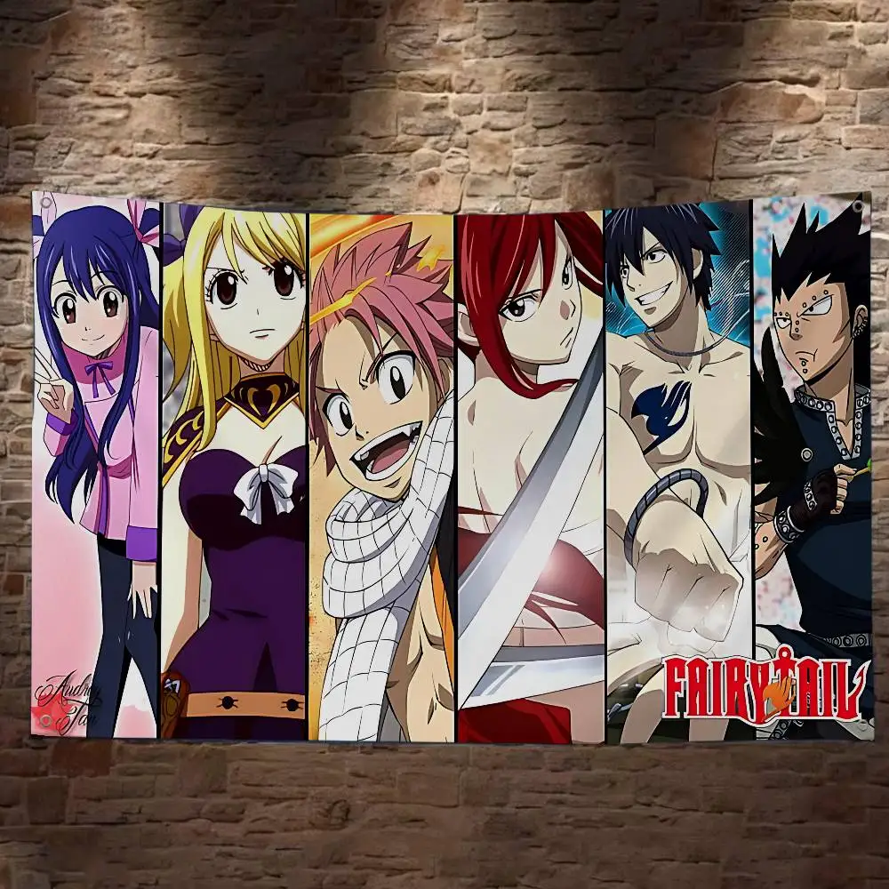 Fairy Tail Anime Printed Large Flag Art Science Fiction Room Home Decor Decor Banner