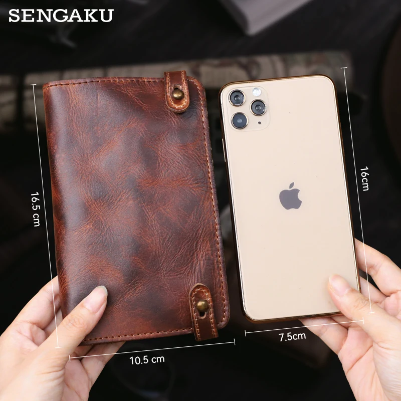 Large Capacity Card Slot Long Wallet For Men Retro Genuine Leather Clutch Wallets Handbag Bifold Money Bag Zipper Clutch Bag