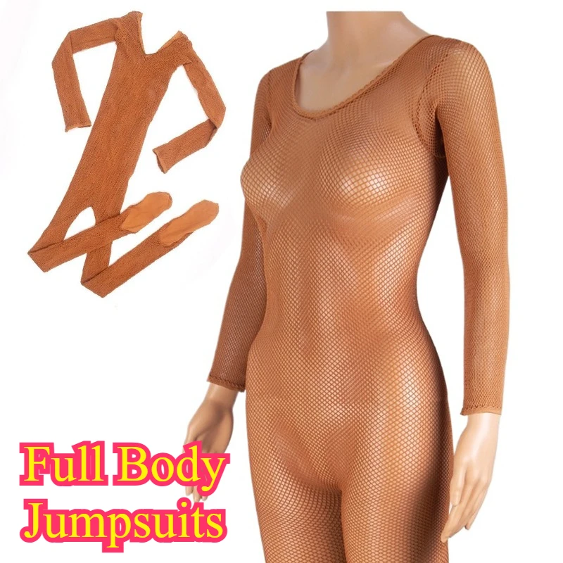 

Woman Elastic Fishnet Latin Full Body Jumpsuits Professional Net Skinny Dance Hard Yarn Elastic Latin Stockings Pantyhose Tight