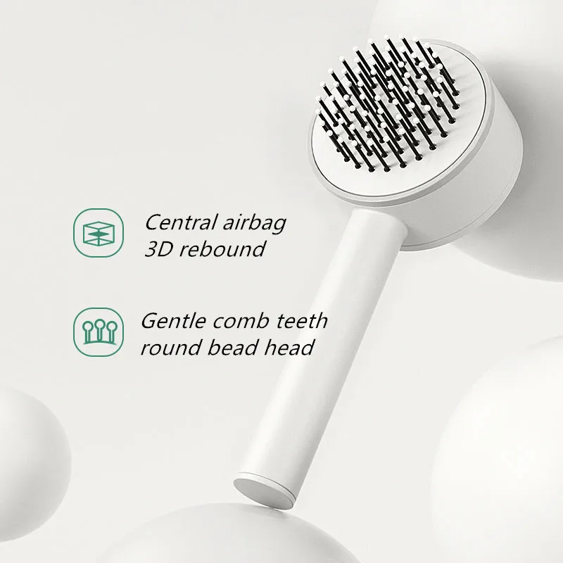 Central Airbag Hair Comb Self Cleaning Detangling Hair Brush For  Women Smooth Anti-Static Scalp Massage Hairbrush Dropshipping