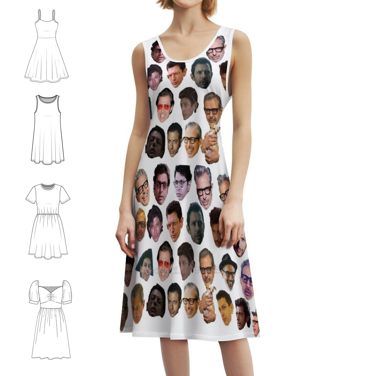 فستان Jeff Goldblum ذو فتحة عنق على شكل قلب أنيق للحفلات الصيفية للنساء فستان سهرة لفندق Jeff Goldblum Day Ragnarok #1