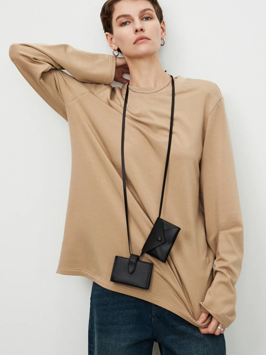 

Leather Wallets Genuine Cowhide Underarm Envelope Sle Belt Bag Simple Design Card Holder Briti Sle Handbag