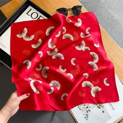 Fashion 100% Silk Satin Scarf Women Handkerchief Printed Bag Scarfs Female Square Head Bandana Small Neck Scarves For Ladies