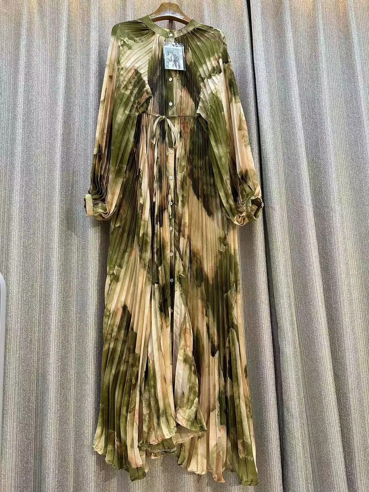 New Women\'s Chic Print Fashion Spring Summer Long Sleeve Casual Loose Dress Female High Waist Chic Party A-line Party Dress