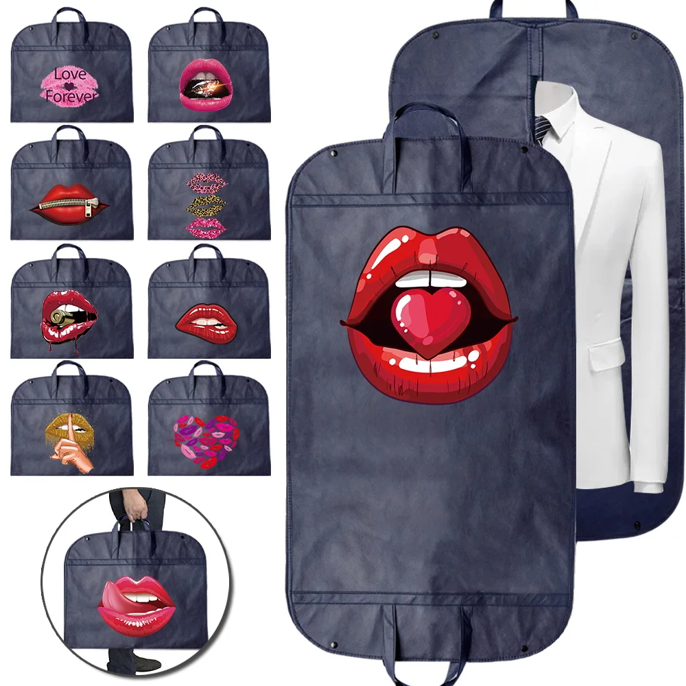 Zipper Clothes Dust-proof Cover New Mouth Pattern Print Household Garment Protector Fully Enclosed Cover Bag Hanging Storage Bag