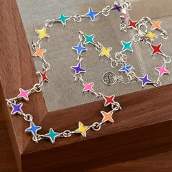 Titanium Steel Necklace Star Pendants Splice Necklace Hip Hop Jewelry Accessories Collarbone Chain Y2K New Fashion Egirls Gift