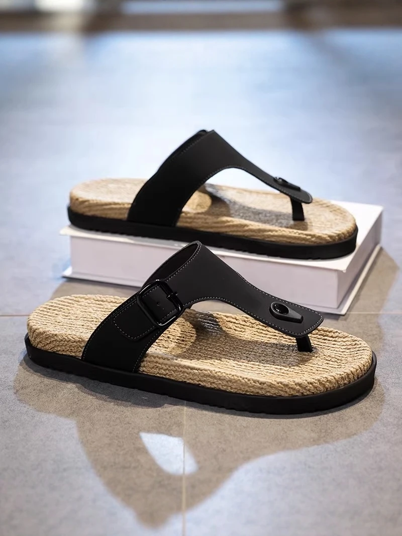 

Men's Summer Outdoor Anti-Slip Soft Bottom Beach Sandals Wear-Resistant Thong Slippers Fashionable EVA Material Sports Casual