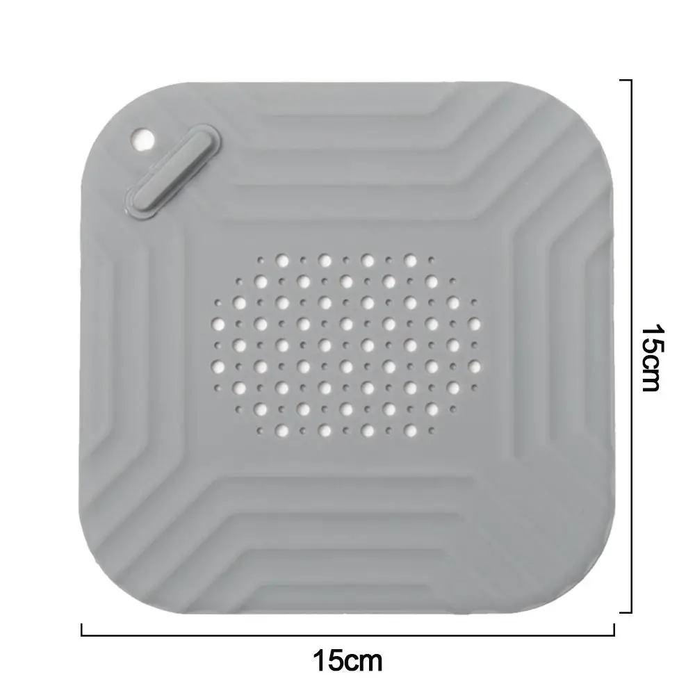 Anti-blocking Sink Strainer Floor Drain Hair Clean Up Mesh Trap Square Shape Shower Drain Pad Kitchen Bathroom Accessories