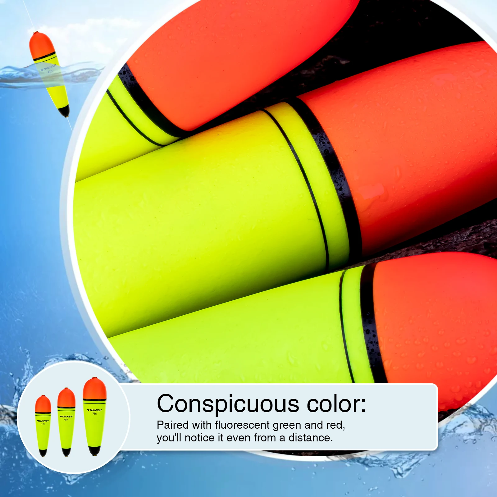 1pcs 6in Fishing Floats Slip Bobber EVA Foam Freshwater Fishing Bobbers Buoys 4in 7in Oval Shape Long Floating Float