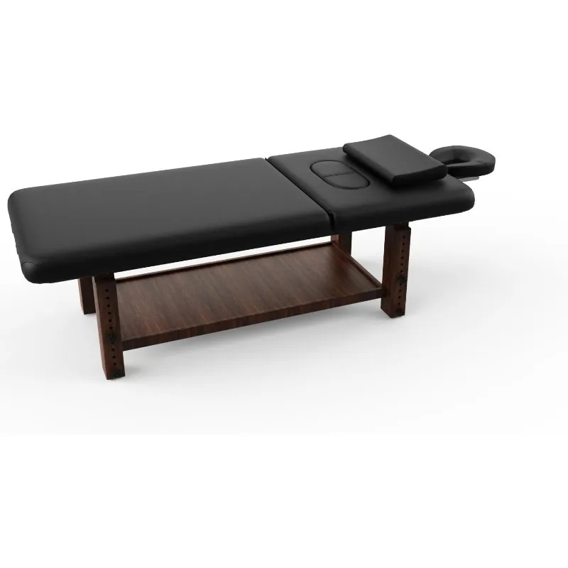 700LBS Heavy Duty Stationary Massage Table with Adjustable Face Pillow and Adjustable Legs for Treatment, Physical Therapy