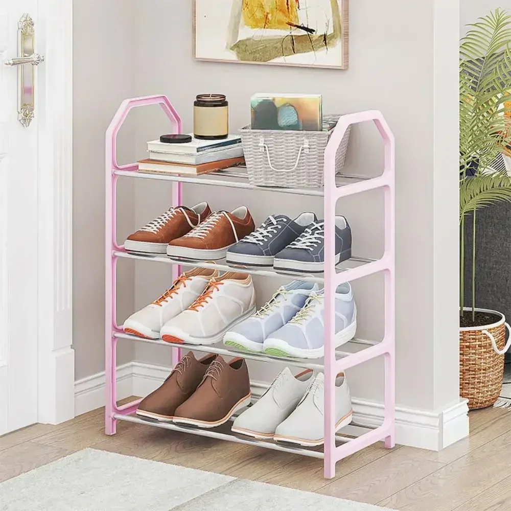 Simple Shoe Rack Stainless Steel Elevated Design Shoe Rack Trapezoidal Living Room Space Saving Shoes Organizer Stand Holder image 3