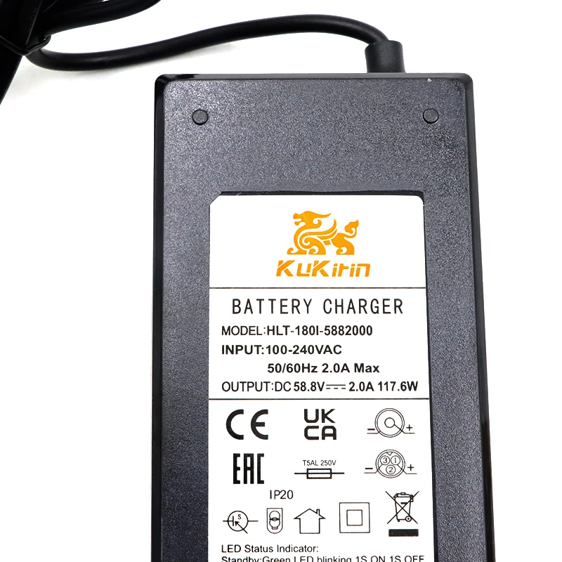 Original Kukirin 58.8V 2.0A Charger For Kukirin G2 Master Electric Scooter Lithium Battery Charger Kukirin official Parts