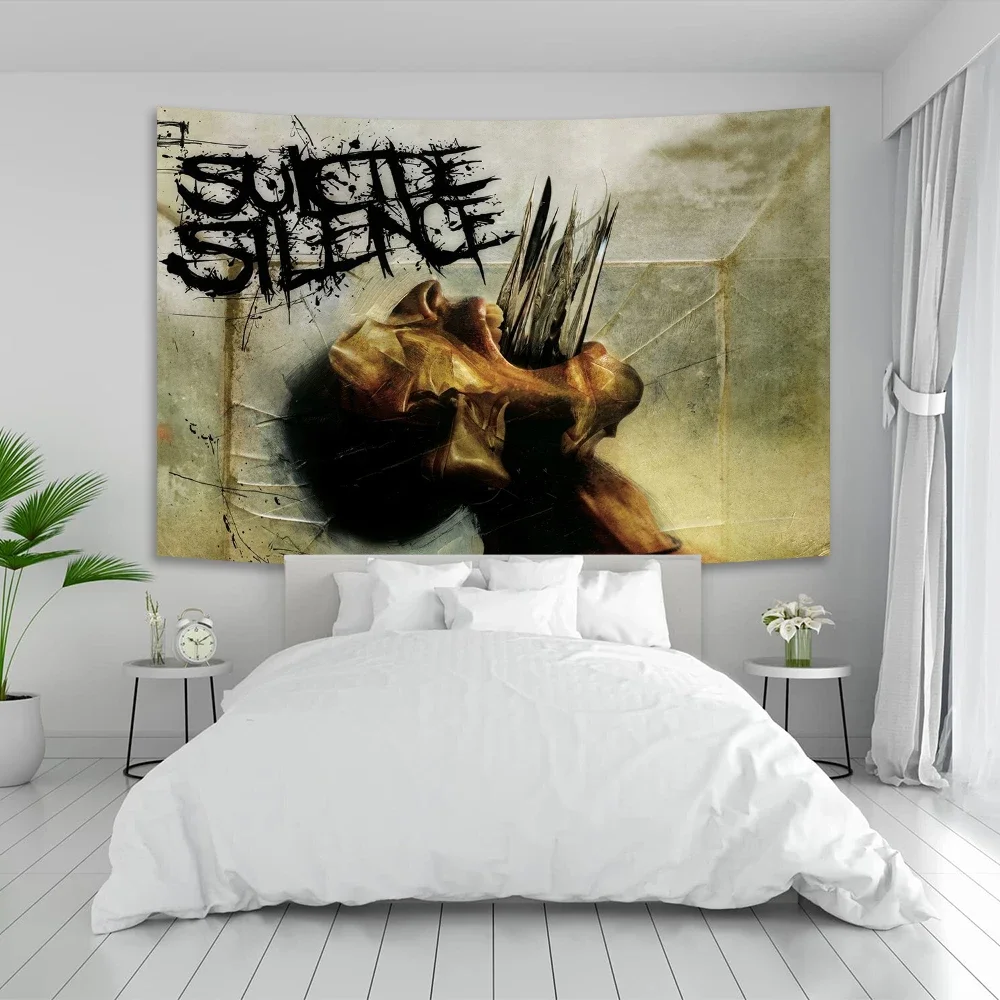 Suicide Silence Deathcore Metal Rock Band tapiz bohemio Bar arte decoración de pared