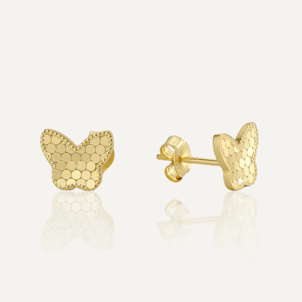 

925 Silver 14K Gold Plated Stud Earrings for Women, Honeycomb Dragon Scale Butterfly Earrings, Trendy and Versatile Jewelry Gift