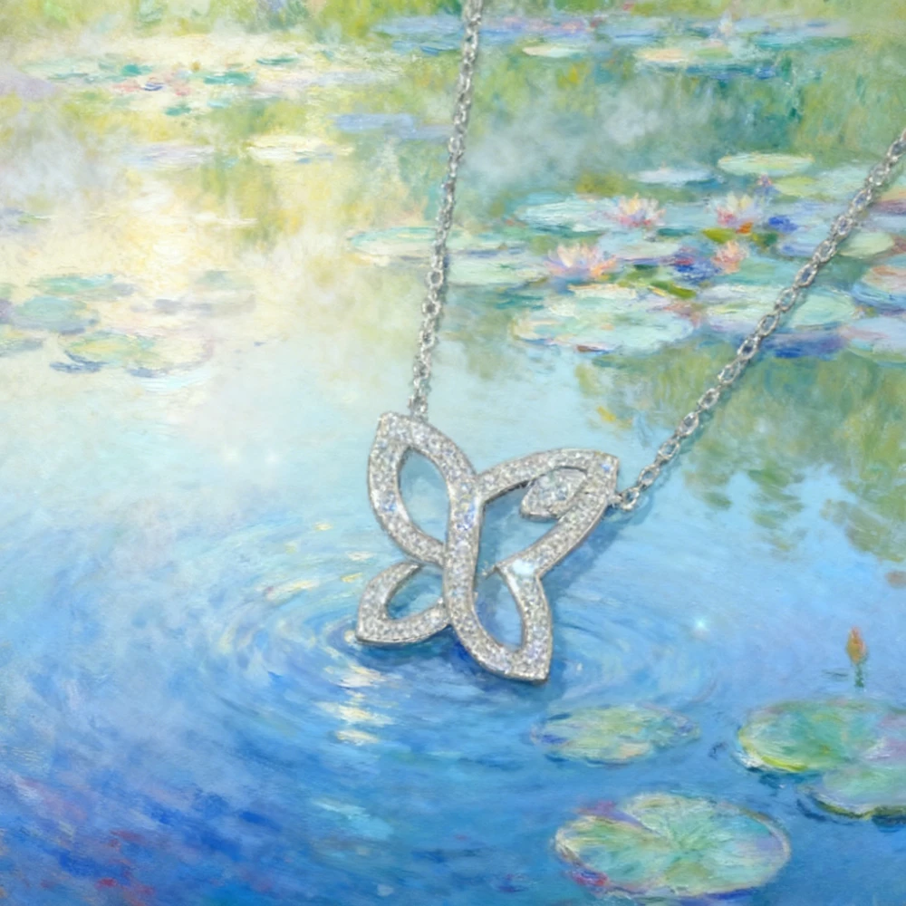 

Hollow Butterfly Marquise Zircon Necklace Fashion Jewelry Micro-Inlaid FullZircon Exquisite Zircon Clover Clavicle Chain