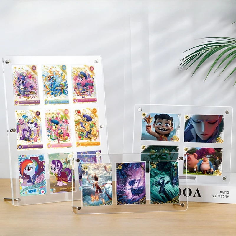 Acrylic Magnetic Card Display Stand High Transparent Base for Anime Star Game Cards Collectible Card Holder Showcase