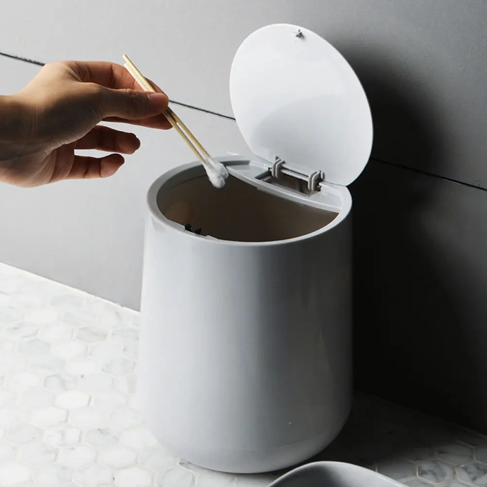 

1pc Nordic Mini Trash Can Desktop Garbage Container Household Waste Bin Paper Storage Organizer For Office Home Gray